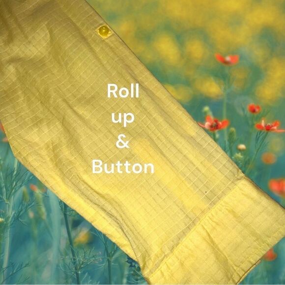 White stag pale yellow button up long sleeve blouse. - Picture 7 of 10